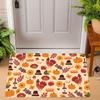 Thanksgiving Pumpkin Peace Sign Carpet Turkey Design Mat Autumn Leaves Home Decoration Greeting Door Rug Non-Slip Floor Mat