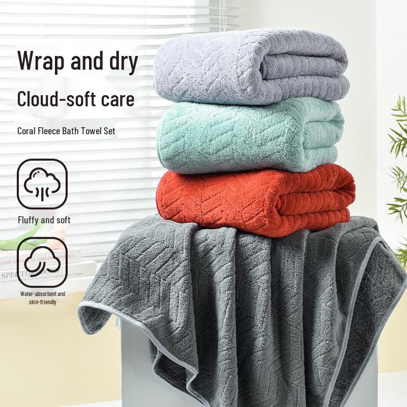 Temu Korallenfleece Weizenohr Handtuchset
