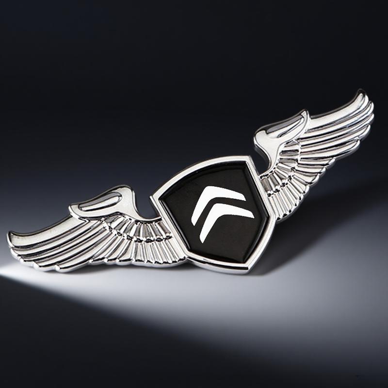 For Citroën C3 C4 C5 Berlingo Picasso Car Front Lid Hood Ornament Emblem Metal Chrome Logo Badge Luxury Auto Accessories HT6