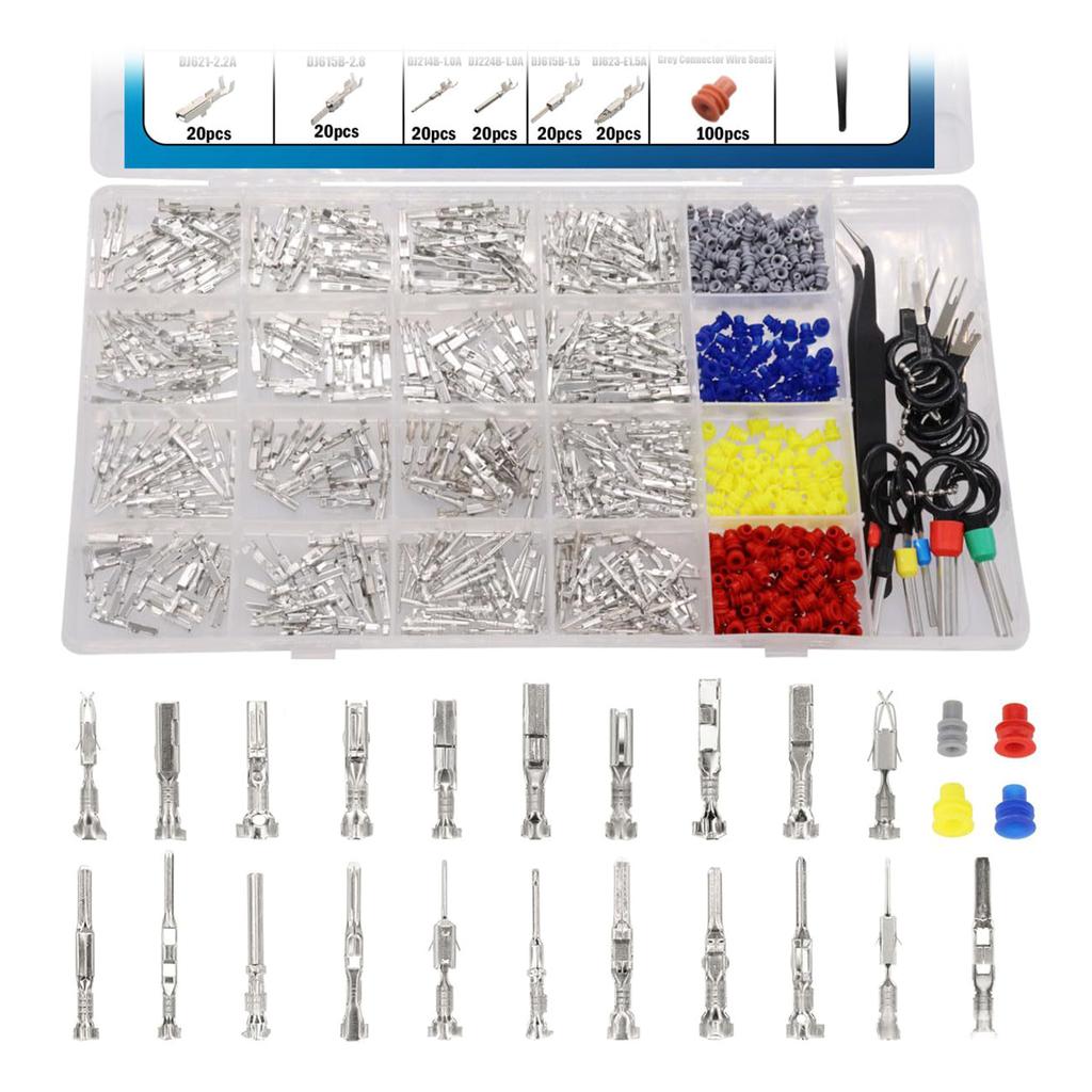 720Pcs Connector Pin Terminals Car Electrical Wire Terminals 1/1.5/1.8/2.2/2.8/3.5mm Automotive Pin Connector Enduring