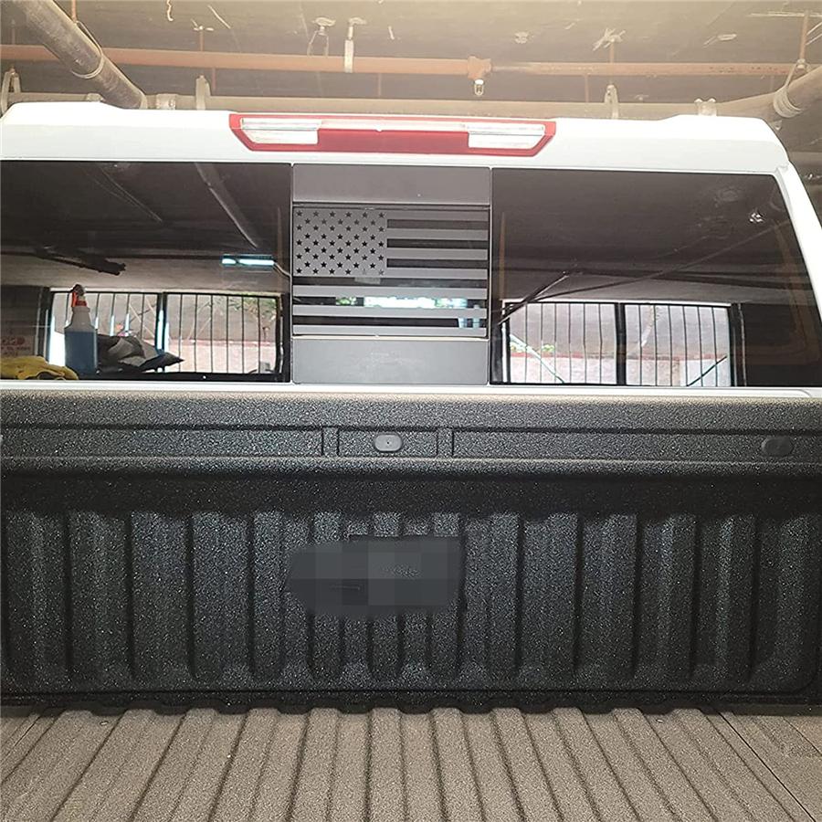 Matte Black Flag Window Decal Sticker Fits For 2019-2022 Chevy Silverado Sierra