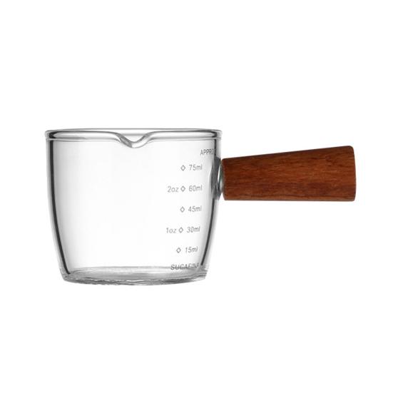 Tazza per Latte Yousheng Antiscivolo Anti-crepa con Scala con Manico in Legno Beccuccio Misurino per Casa