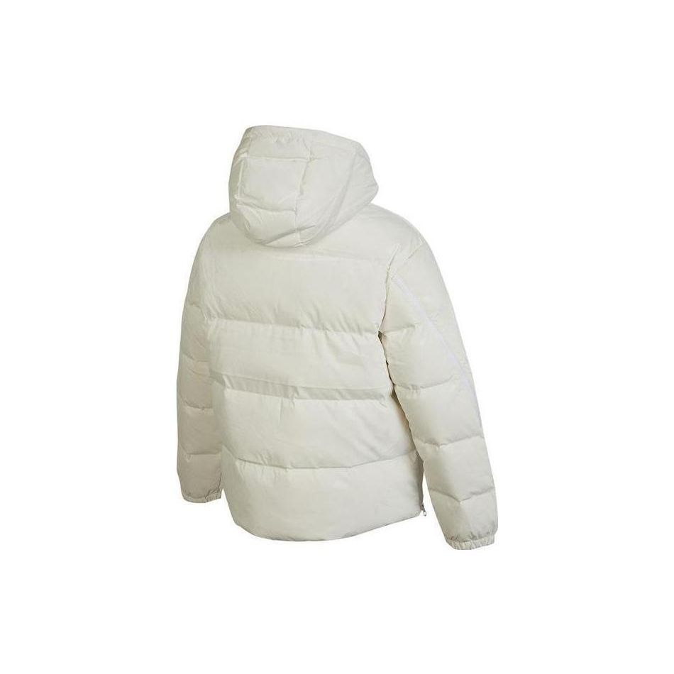 Adidas Originals Trefoil Solid Logo Patch Warm Zip Hooded Down Jacket Women Outerwear White HS9511