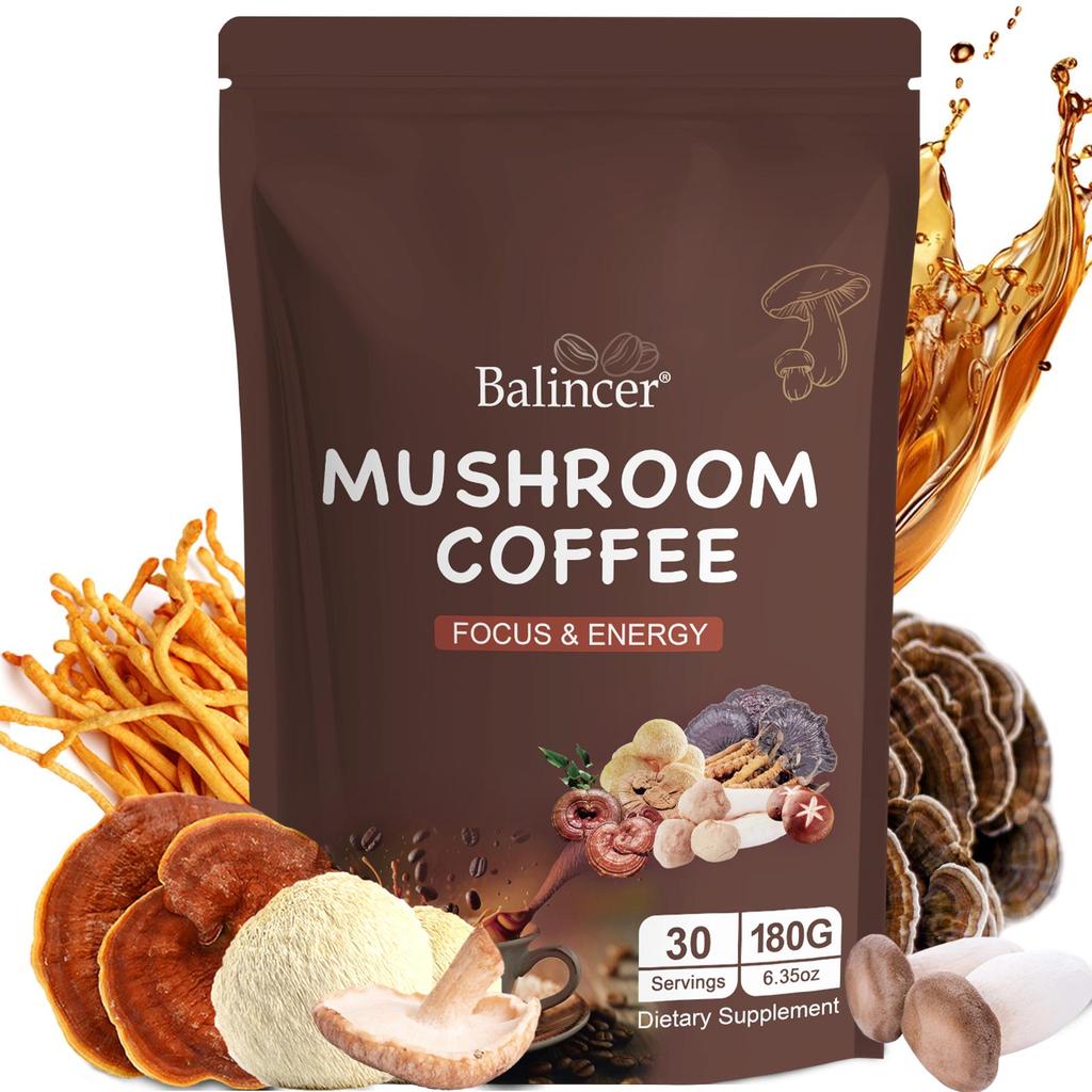 Balincer Superfood Mushroom Coffee, 2,000mg Mushrooms, 30 Servings, 180g