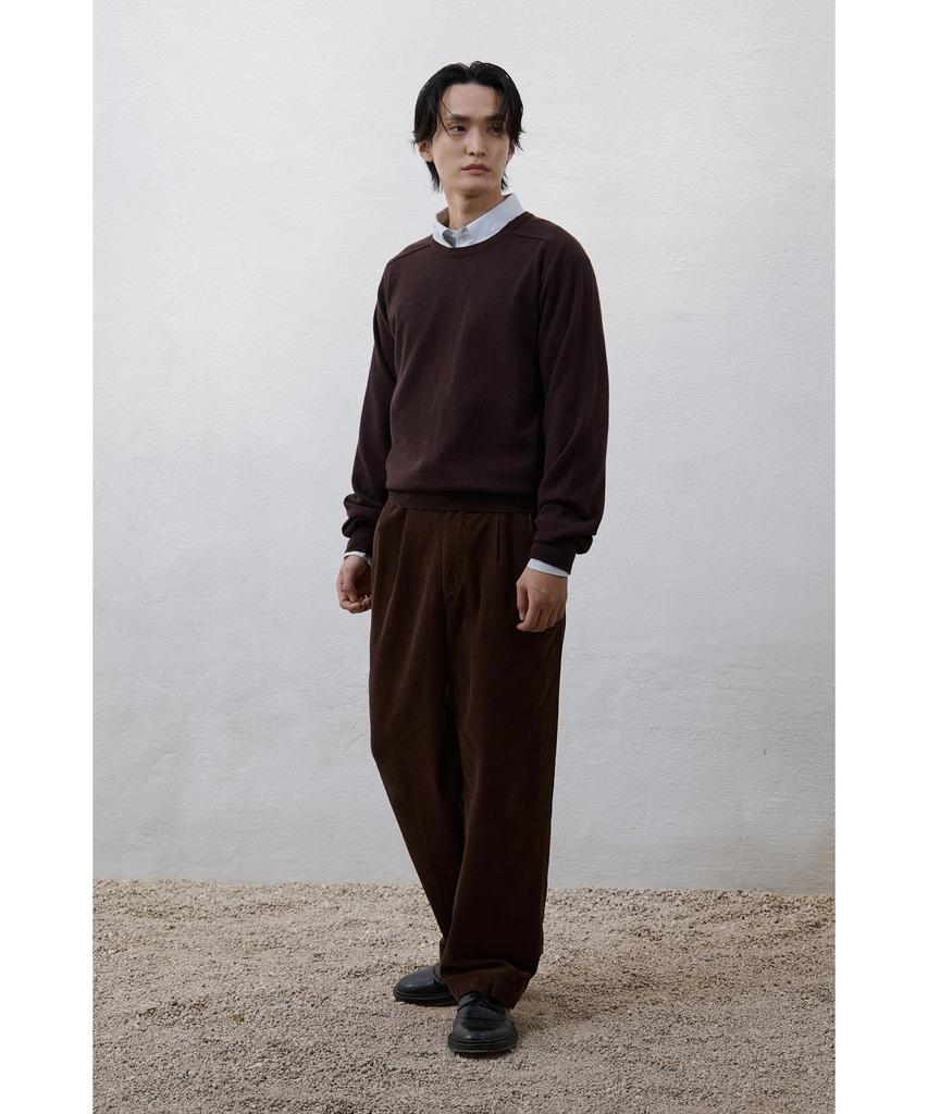 YOUTH Cashmere Asymmetric Neck Knit - Dark Brown