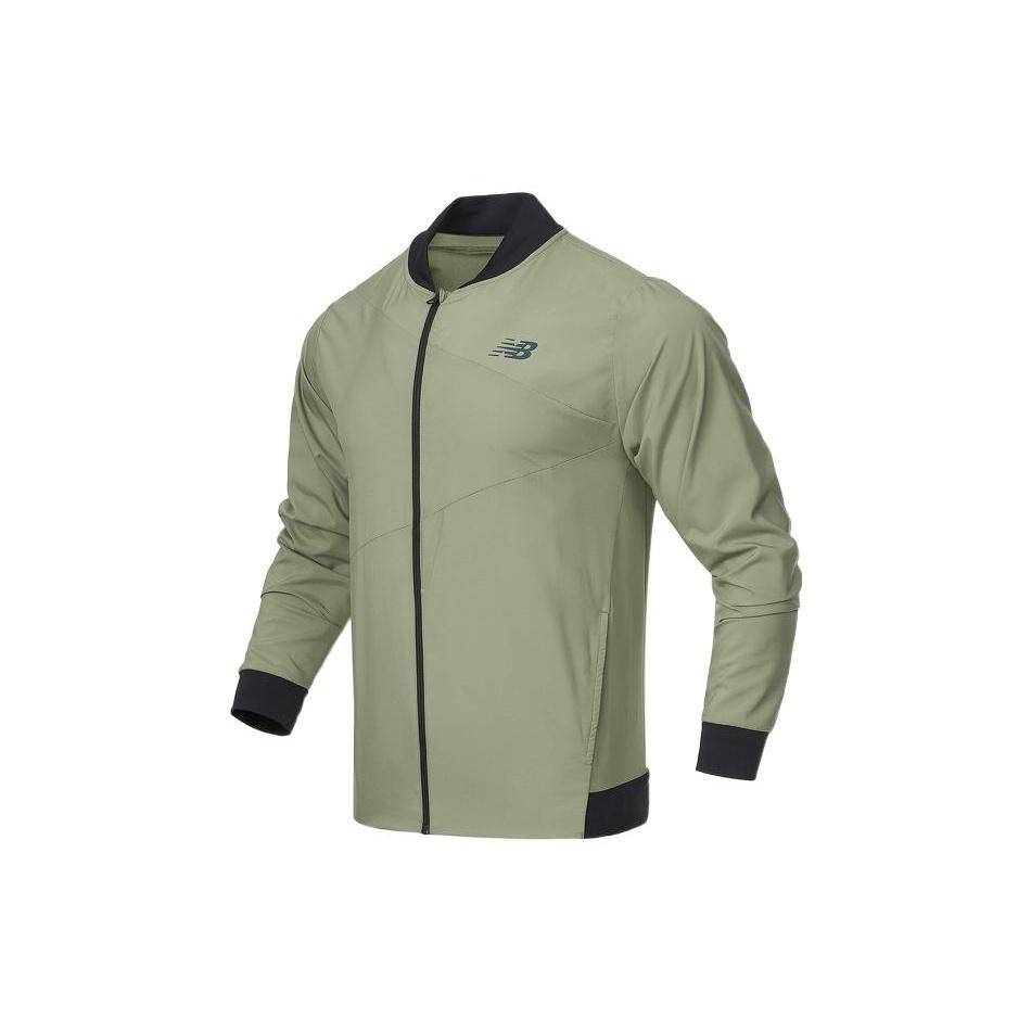 New Balance Sport Jacket Asia Sizing  Green Black  Men s AMJ21010-OLF L