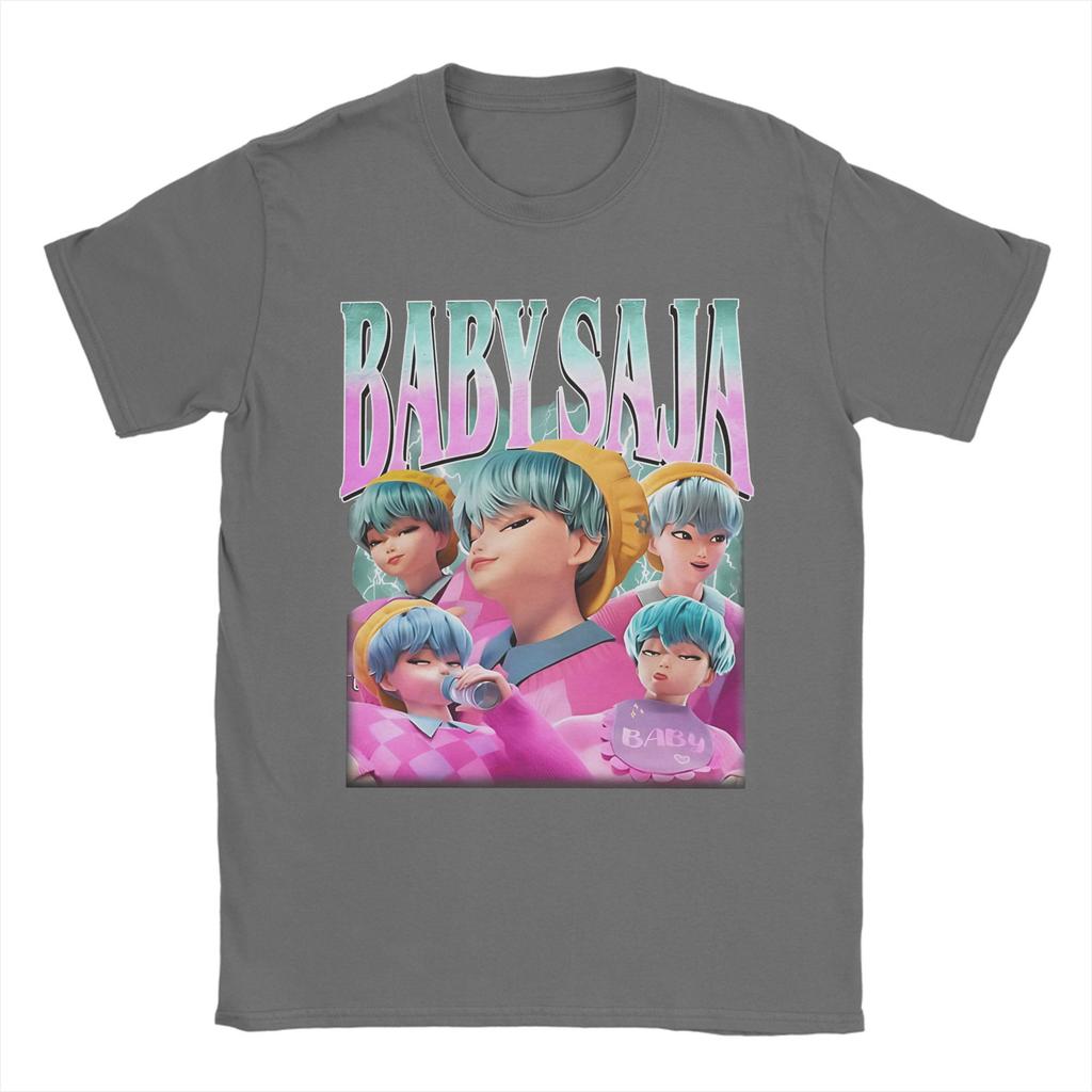Baby Saja Retro Kpop Demon Hunter Villain Pure Cotton T Shirts  for Couple Summer Awesome Loose Short Sleeve Clothing