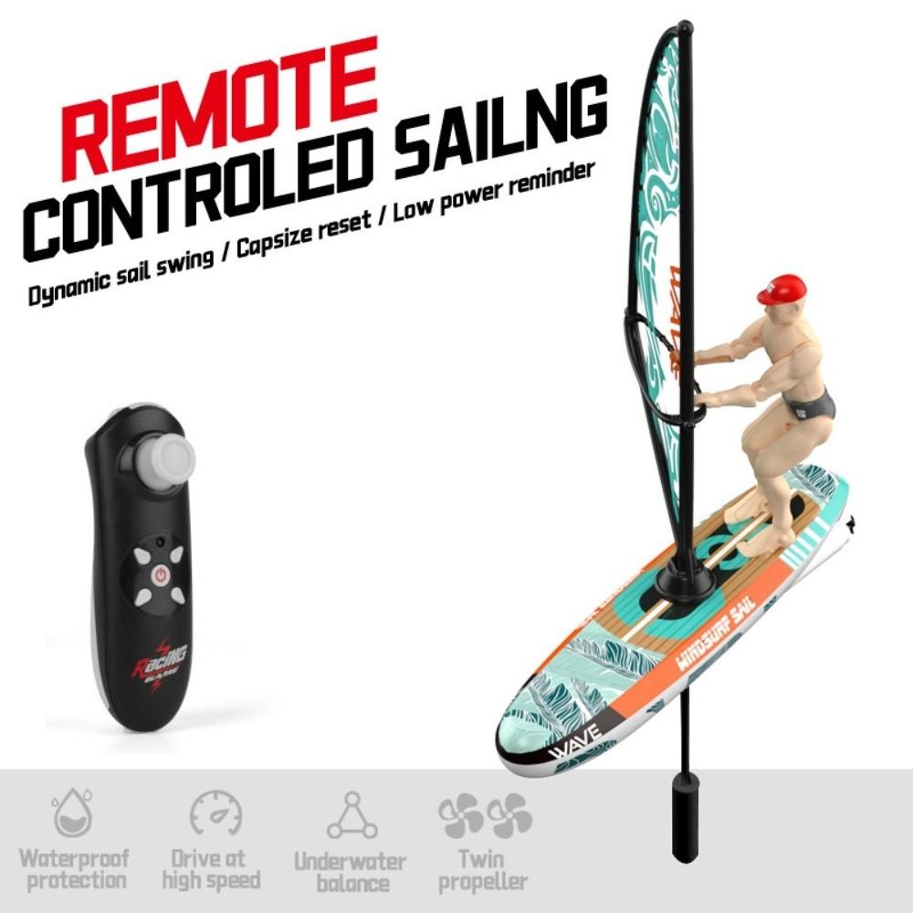 Low Speed RC Boat Toy Waterproof Electric Toy Boat Sailing Sailboat Toy Competition