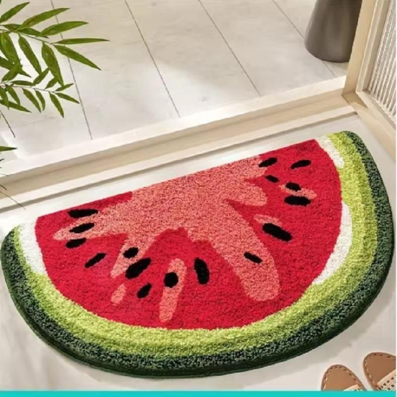 

VIKAMA Little Fresh Fruit Cute Toilet Absorbent Mat Bathroom Toilet Non-Slip Carpet Bedroom Bedside Soft Foot Mat Home Decor 40X60CM(1.3X2FT