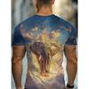 Men's 3D Elephant Print T-shirt Short Sleeved T-shirt Breathable Polyester Round Neck Casual Streetwear Top