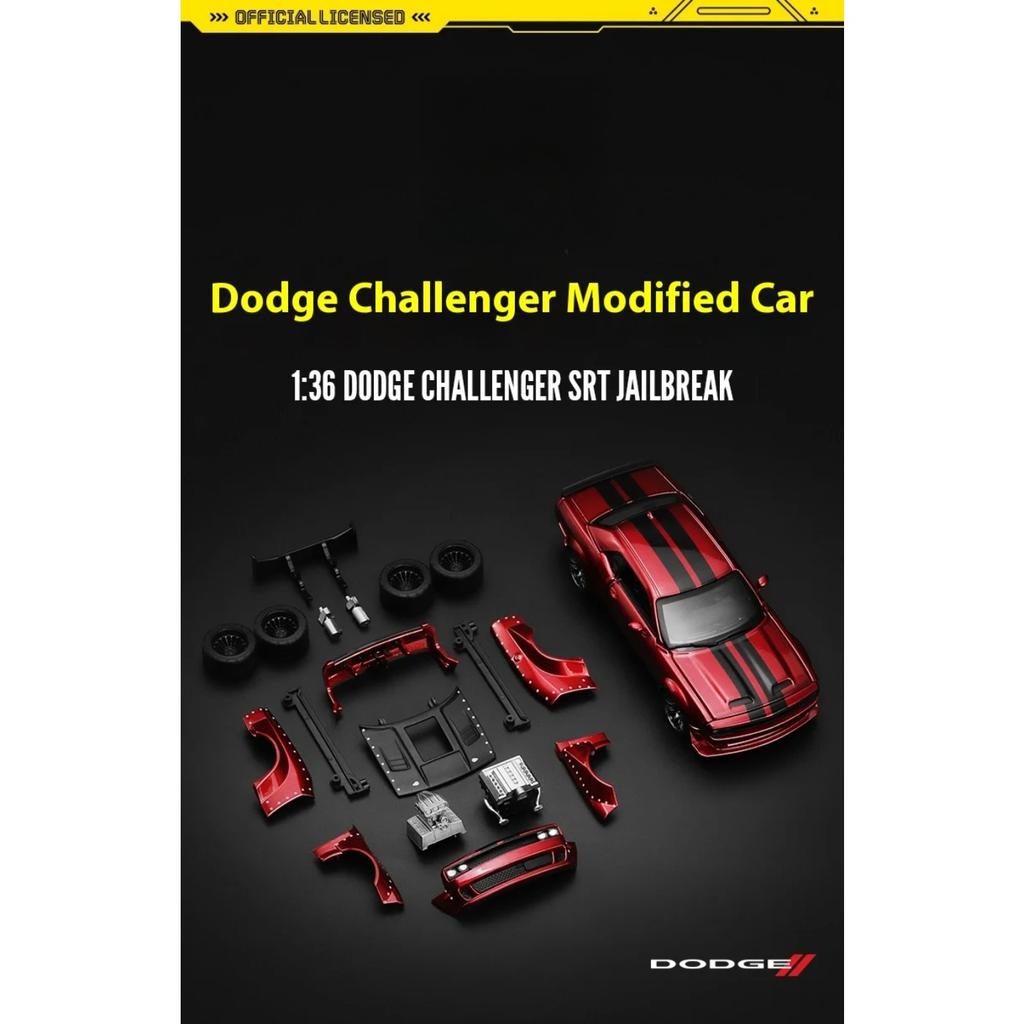 1/36 Scale Dodge Challenger SRT JAILBREAK Assembled Modified Version Alloy Metal Diecast Model Car Birthday Gift for Boyfriend