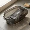 Laundry Basin Thickened Washboard Ribbed Hand Wash Tub for Household Use White L