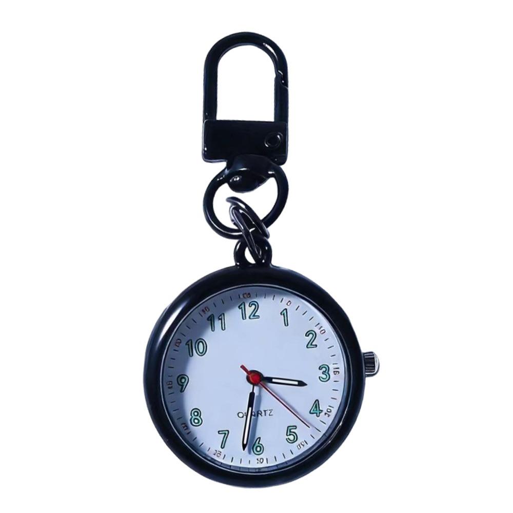 

Silent Movement Exam Watch Alloy Case Leather Cover Pocket Watch Mini Size Reusable Design Keychain Watch Backpack Decoration чёрный
