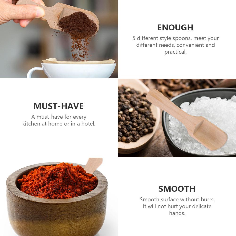 10 Pcs Small Wooden Scoop Bath Salt Seasoning Spoon Tea Small Salt Spoon Coffee Flour Candy Spoon Kitchen Tool Eco Friendly