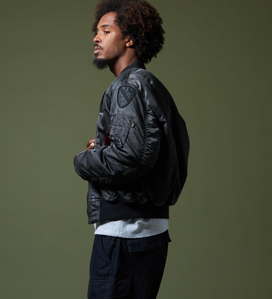 Alpha Industries Flight Scratch Air Crew US Black MA-1 Jacket, Spec, TA0531, Men's, TA0531-001,