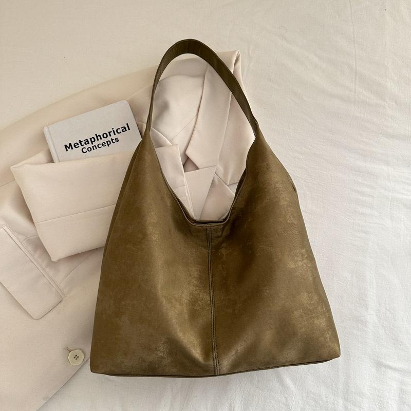 

Вместительная сумка-тоут под мышкой женская 2025 модная женская сумка универсальная модная нишевая матовая на плечо женская сумка зелёный