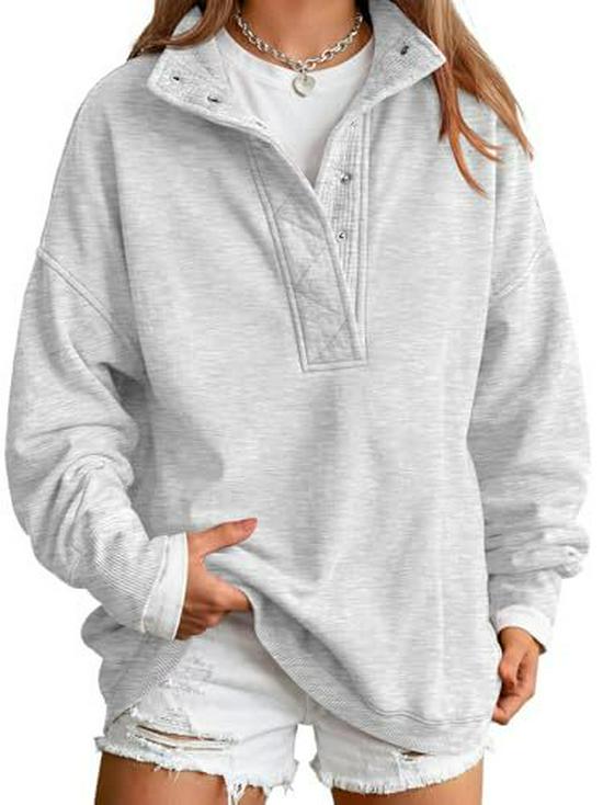 Autumn/Winter Velvet Zipper Pullover Henley Hoodie for Women