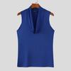 INCERUN Men Summer Low-Cut Swing Collar Sleeveless Thin Casual Tank Tops