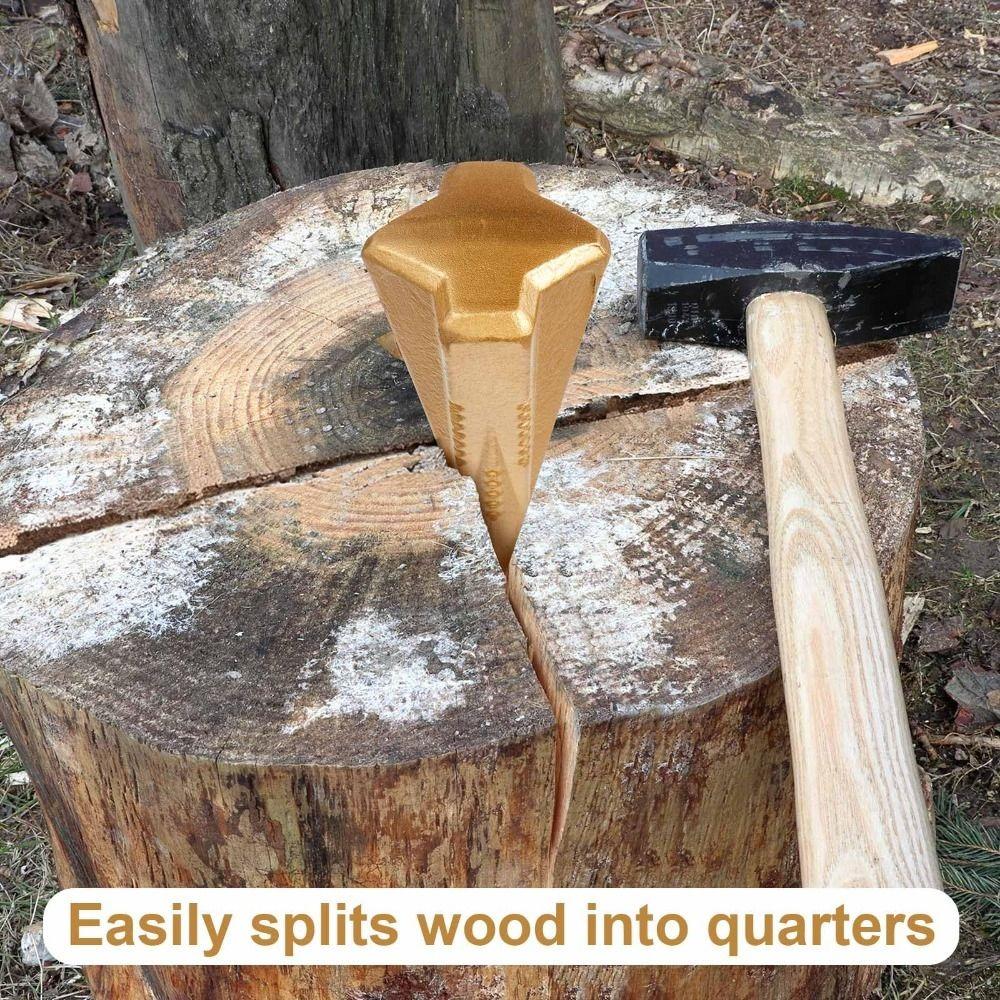 Heavy-Duty Log Splitter Wedge 4-Way Manual Wood Splitter Wood Splitting Tool Firewood Processing