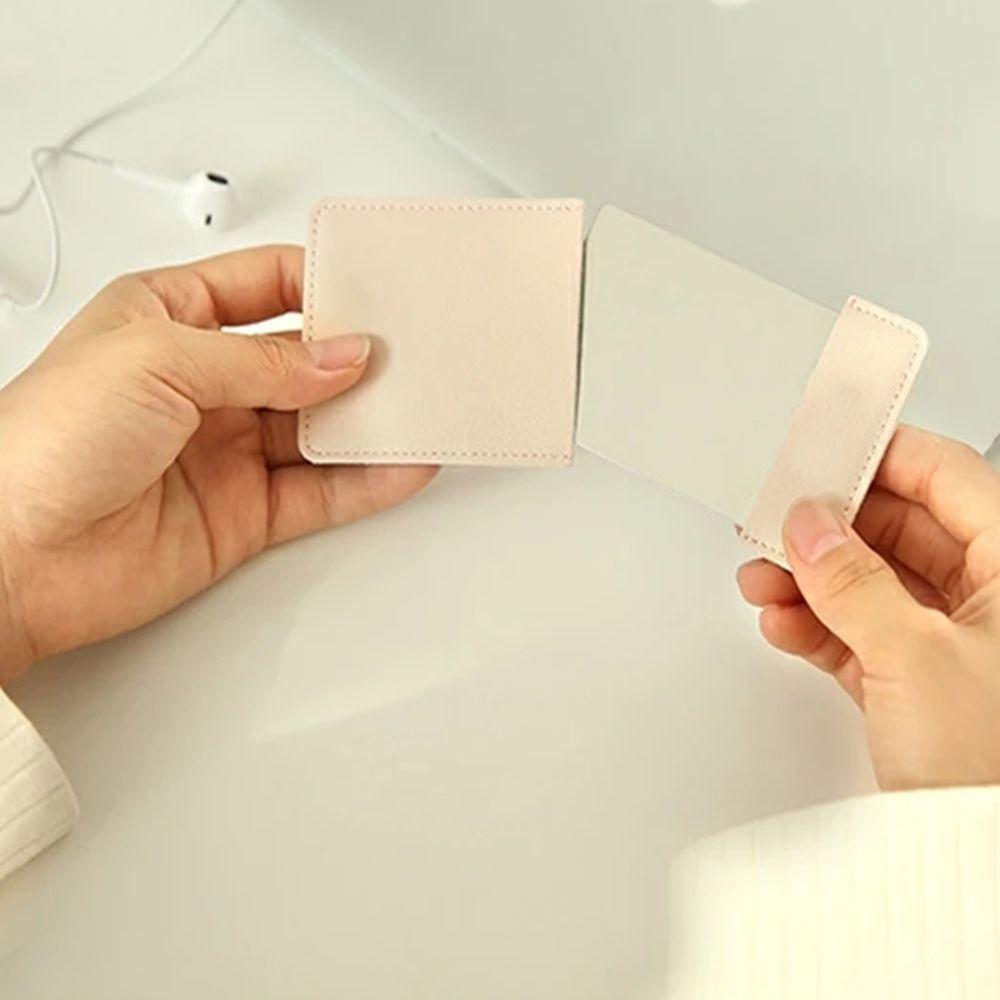 Portable Rectangle Foldable PU Leather Pocket Mirror Vanity Mirror Cosmetic Tools Makeup Mirrors