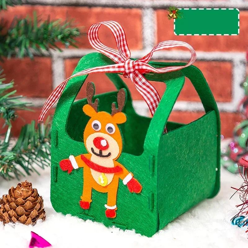 DIY Christmas Gifts Box Candy Bag Kids Handmade Craft Toy Handbag Xmas Decoration Materials Kits Educational Toys for Children