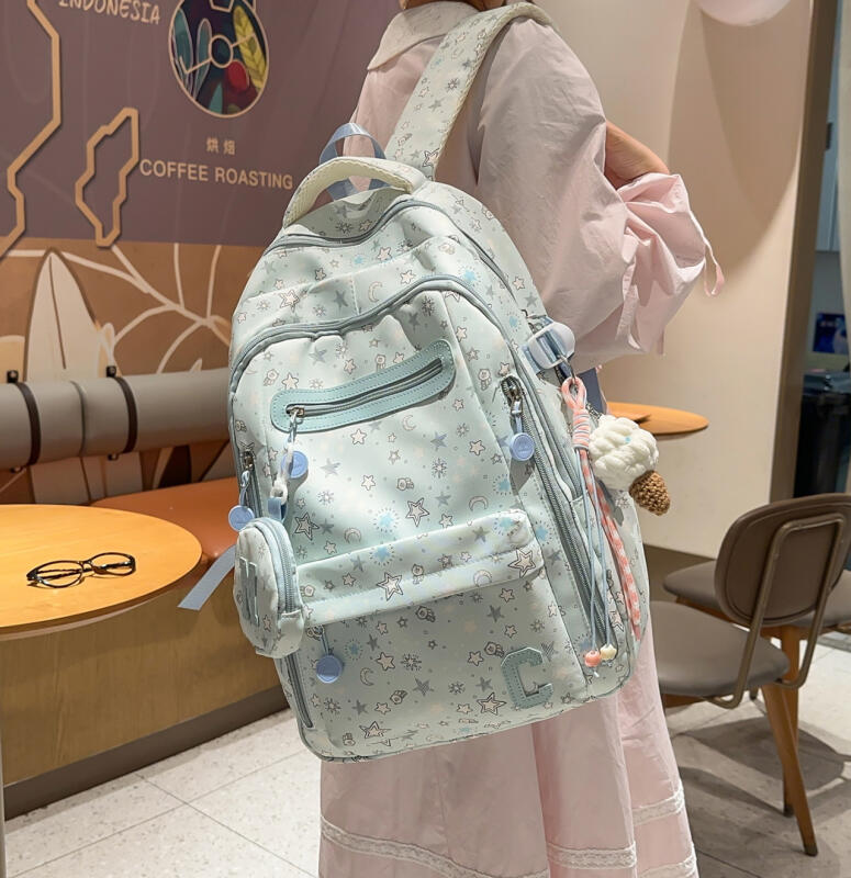 Schoolbag Women's Star Backpack Junior High School Student Lightweight Backpack