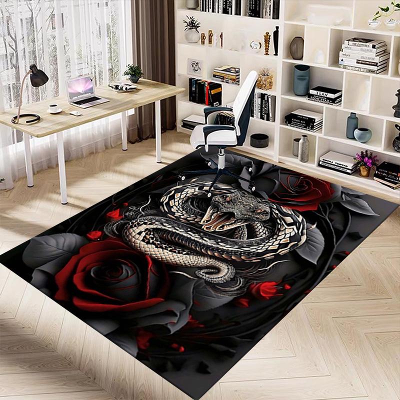 1PC Snake Rose Anti-slip carpet, suitable for Office, bedroomand playrooms. It can also be used as a sofa footrest cover-R92