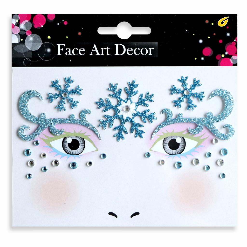Glitter Face Art Stickers, Self-Adhesive Face Decor Decals for Halloween, Carnival, Festival and Party Makeup