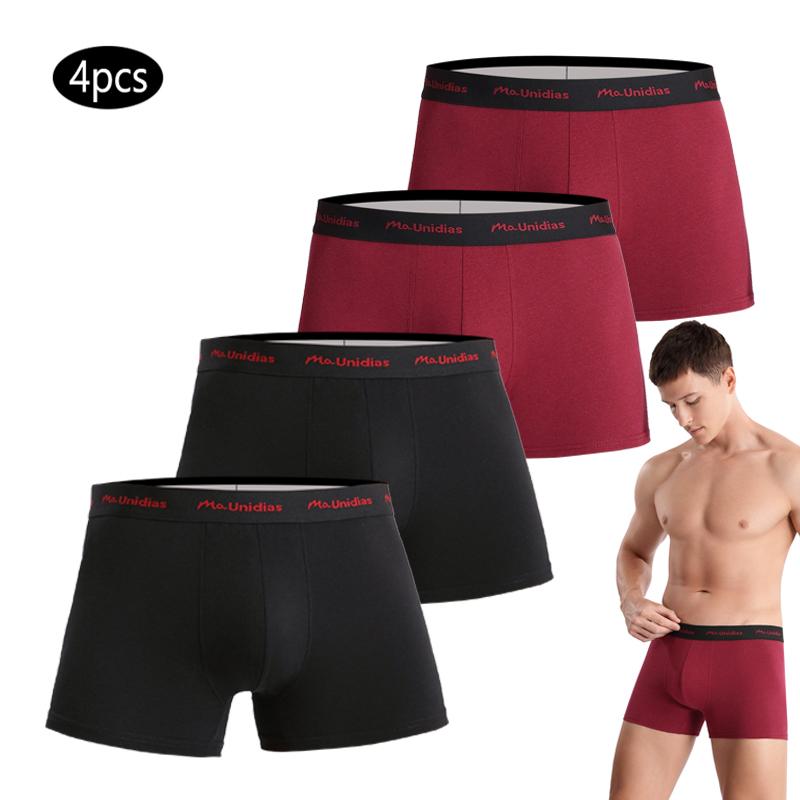 4 Piece Men's Panties Cotton Boxers For Man Underwear Elastic webbing Mens Underpants Sexy Trunks Boxershorts Calecon