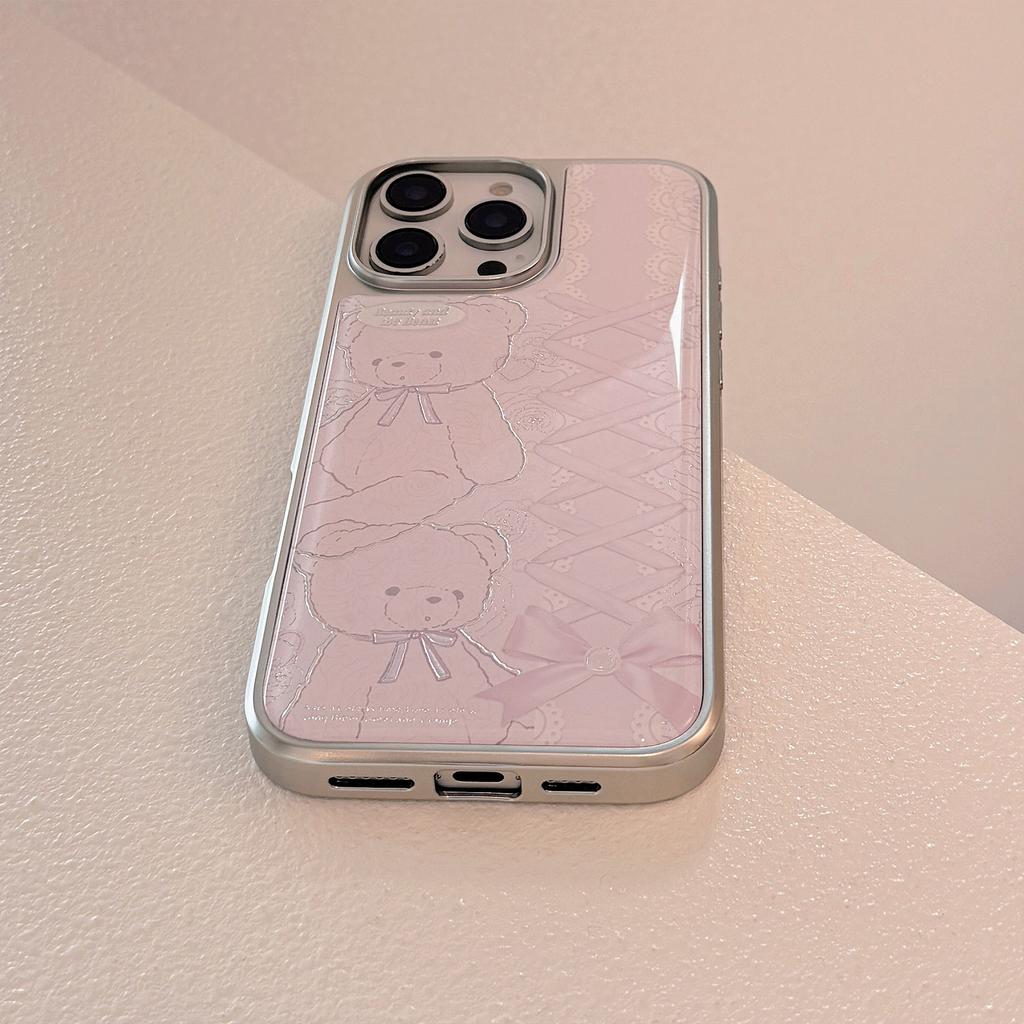 Vergoldete Spitze Bär Apfel 16 Promax Handyhülle Iphone Tropfenkleber 15 Galvanisieren Süß 14 Geeignet für 13 Huawei