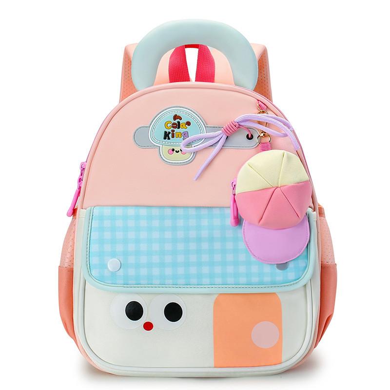 

Kids Cartoon School Backpack With Nylon Material For Preschool Learning And Play LightPink