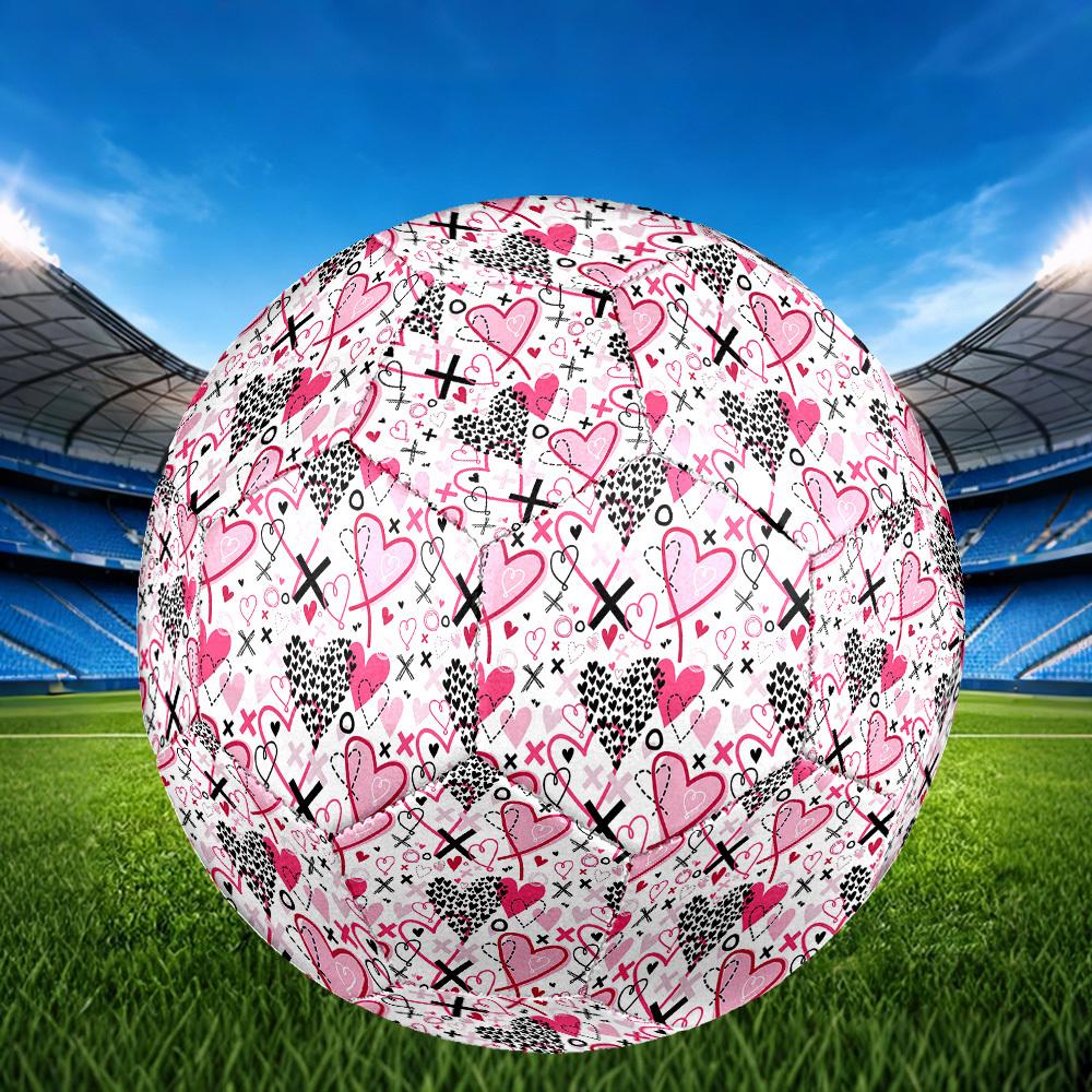 1pc Heart Love Size 5 Soccer Ball Professional Match Training Football Indoor &Outdoor Sports Ball Lightweight Durable M6561