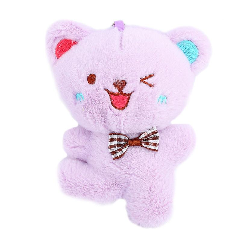 Soft Fleece Charming Bear Plush Keychain Adorable Animal Bag Charm Pendant