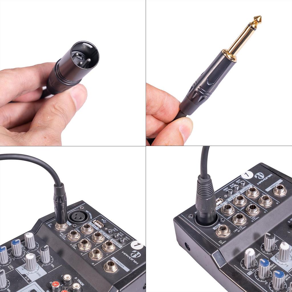 Doppelt geschirmtes 1/4'' Mono TS auf XLR männlich Audiokabel für Mikrofon/Mischpult/Verstärker