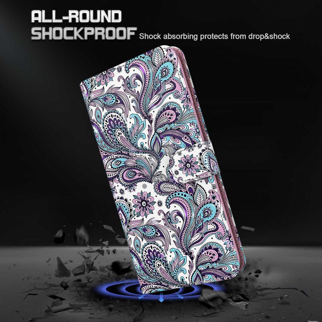 For Xiaomi Redmi Note 13 5G Leather Case 3D Pattern Printing Phone Cover with Hand Strap