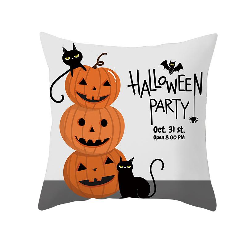 New Halloween Cushion Cover Home Gift Sofa Cushion Peach Leather Velvet Car Bedside Pillow Cover