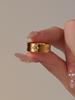 18K Gold-Plated Stainless Steel Prong-Set Plum Blossom CZ Ring - Simple, Non-Fading Fashion Jewelry