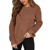 Ladies Winter Solid Color Plush Pullover Long Sleeve Sweater Casual Shirt Tops