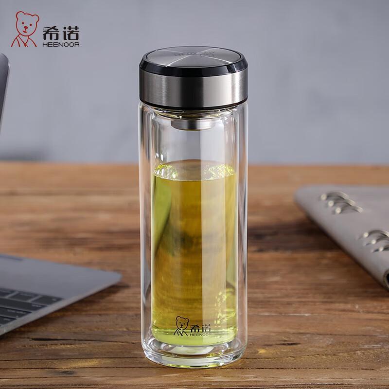 Heenoor XN-6711 Double-Wall Glass Tea Mug, 315ml