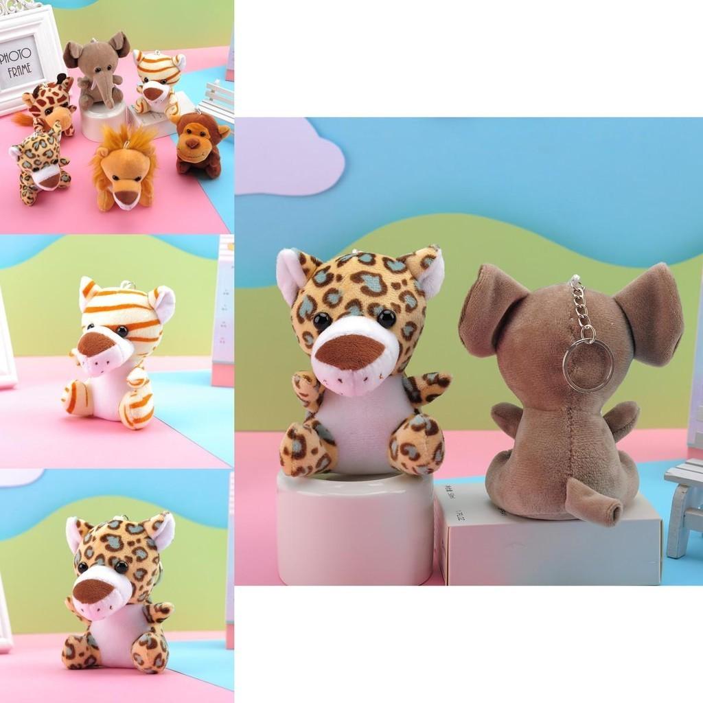 Cute Plush Elephant Lion Tiger Animal Toy Keychain Adorable Bag Accessories