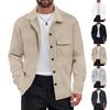 Men's Solid Color Long Sleeve Lapel Casual Jacket - Autumn/Winter Collection