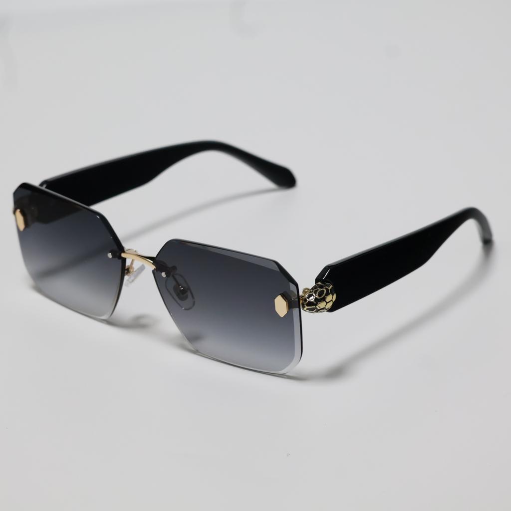 JYL TS Women's Rimless Square - Snake-Head Diamond-Cut Unique Shades WF-5G301