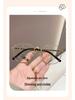 Trendy Women's Anti-Blue Light Metal Frame Glasses - Large, Fashionable, Plain Face Style