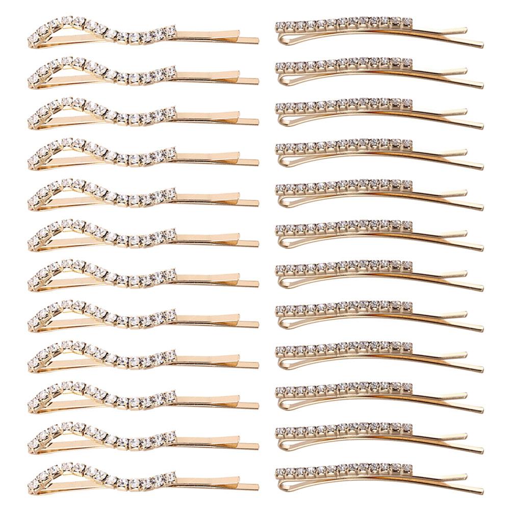 

24 шт. Хрустальная заколка для волос Стразы Невидимки Боковые зажимы Аксессуары для женщин Укладка густых волос Свадебные украшения для волос Металл