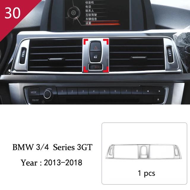 For BMW 3 4 Series F30 F31 F34 F36 Car Styling Interior Buttons Panel Frame Decoration Cover Trim Stainless Steel Accessories