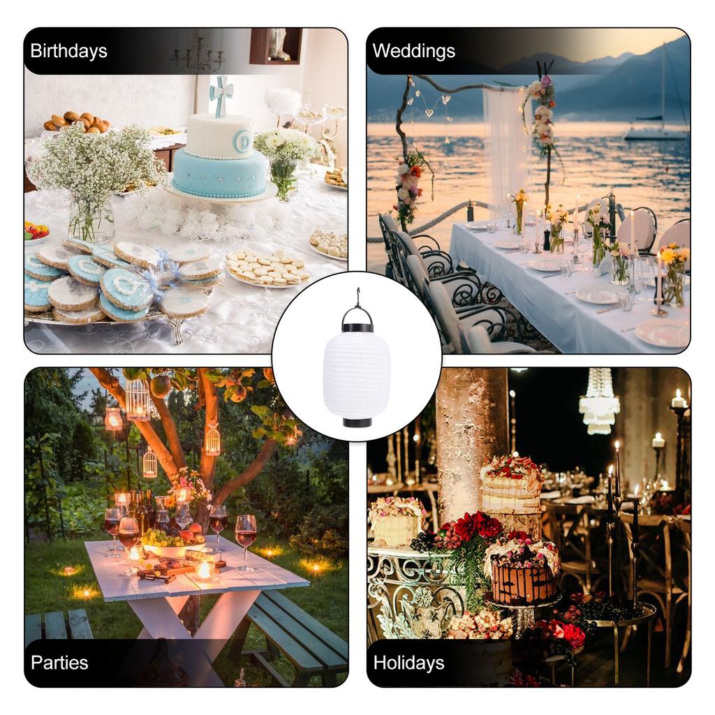 Lantern Japanese Lanterns Hanging Paper Silk Chinese Outdoor Lamp Style Ornament Waterproof Bar Decorations White