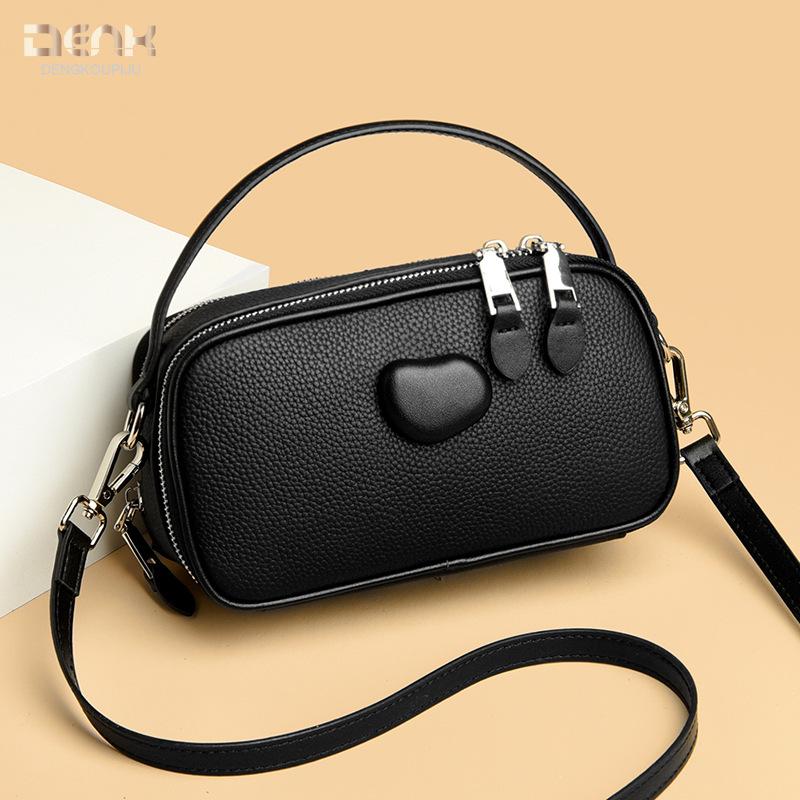 Leather women's bag new women's fashion one-shoulder messenger handbag first layer cowhide small square bag