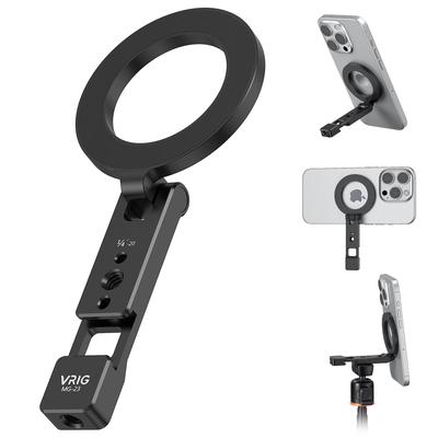 VRIG Smartphone Stand MagSafe Compatible Tripod Mount Magnetic Mount Smartphone Holder Tripod Metal Strong Magnetic Force Foldable with Cold Shoe