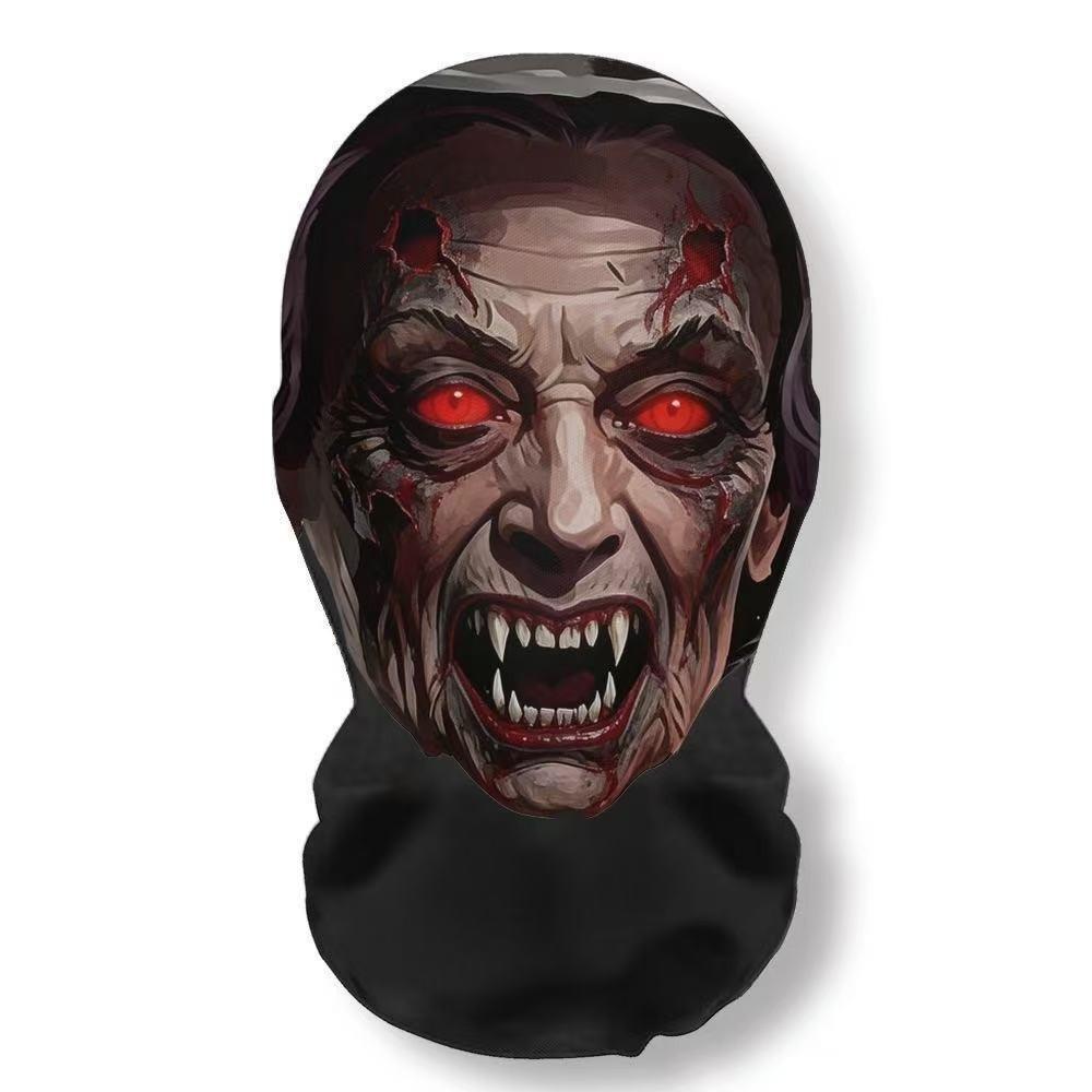 Ghost Halloween Face Mask Cat Printed Cosplay Mask Halloween Scary Mask Halloween Decor StyleB
