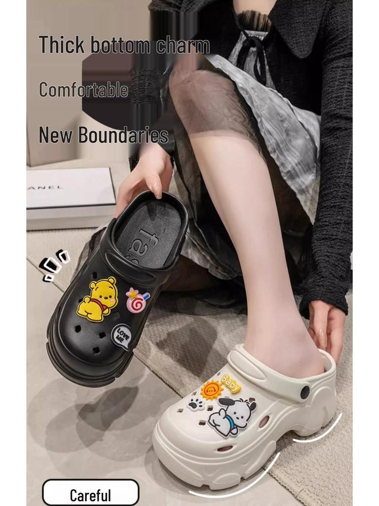 Women's Thick-Soled Non-Slip Height-Increasing Closed-Toe Sandals & Slippers - New Summer 2024 Beach Style